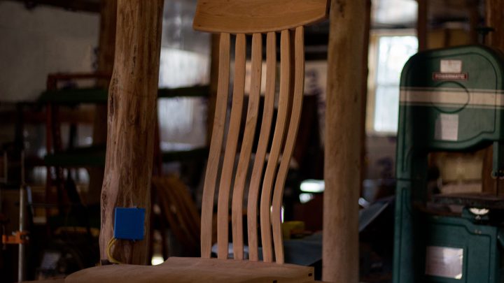 Partially Assembled Handcrafted Hardwood Rocking Chair