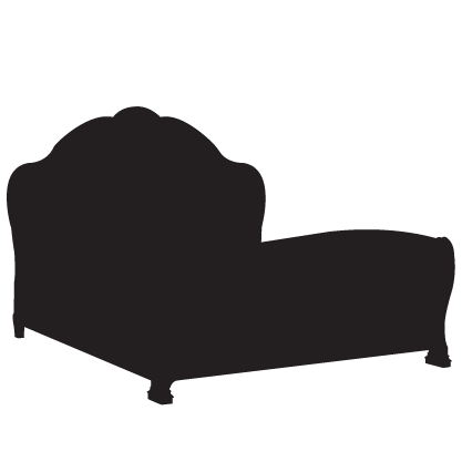 silhouette of original queen bed furniture design